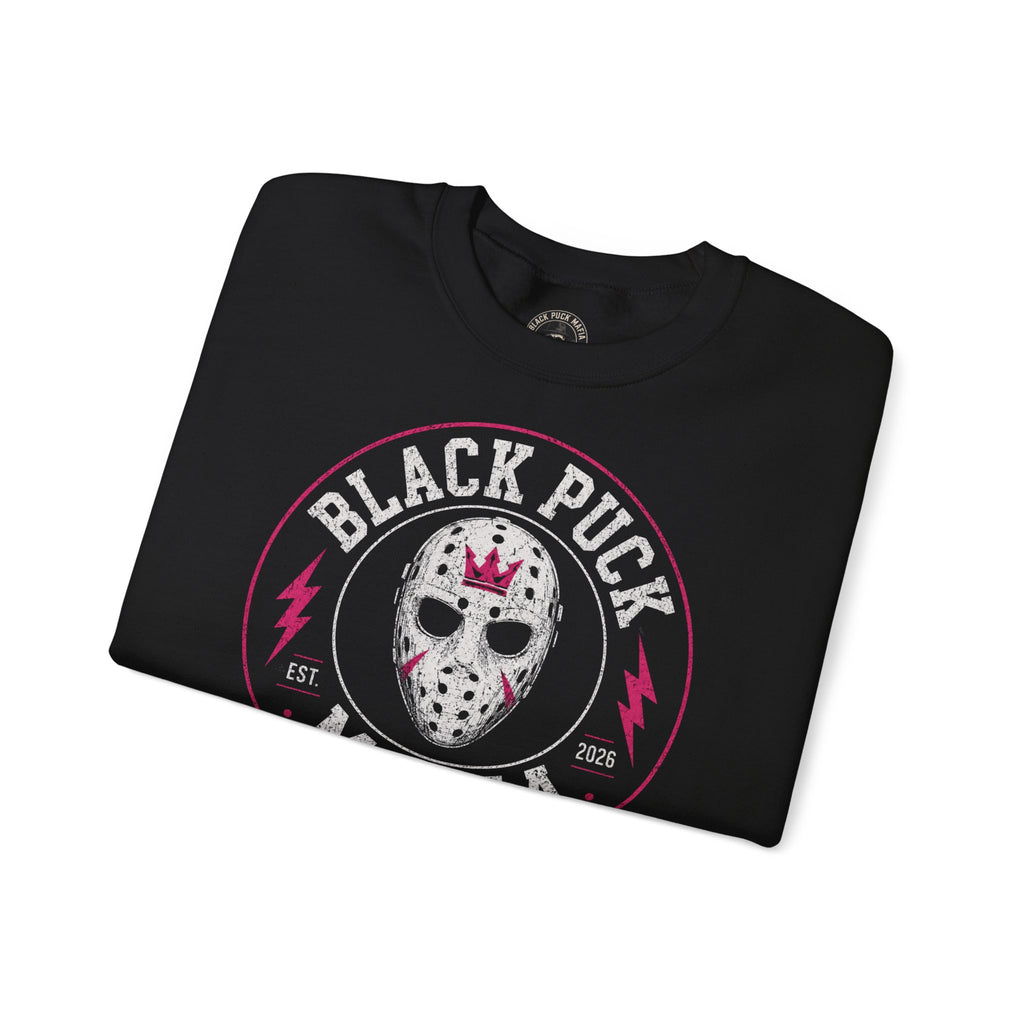 Black Puck Mafia Hockey Mask Crewneck Sweatshirt